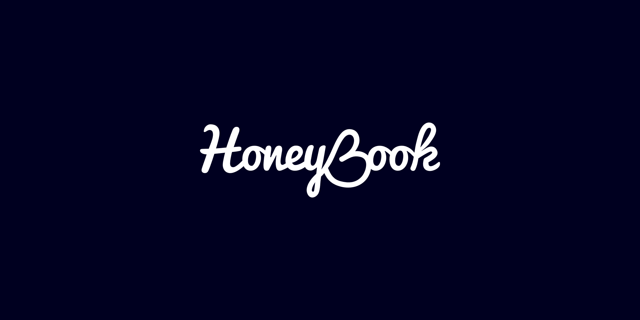 HoneyBook Full Logo White on Dark Blue